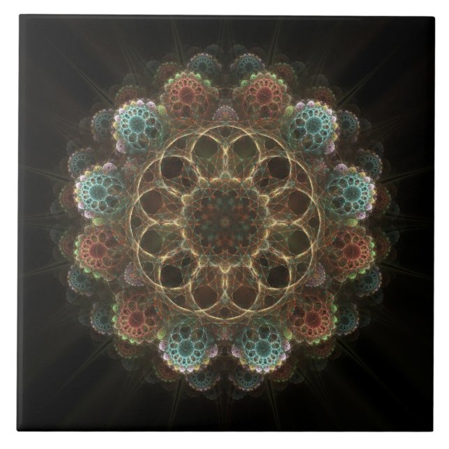 Carreau Ornement fractal ésotérique sacré (Devant)