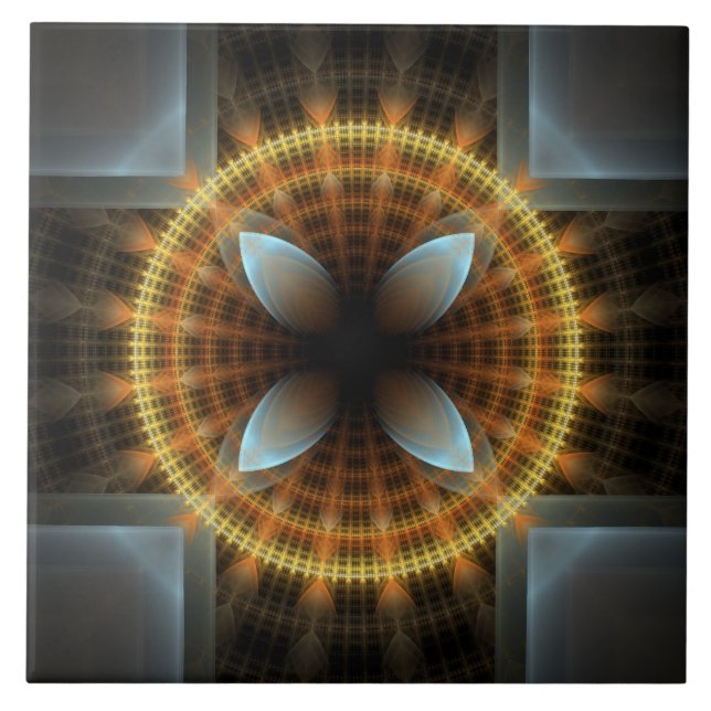 Carreau Ornement fractal rond de fée (Devant)