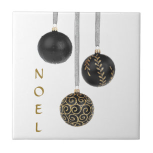 Carreau Ornements de Noël à Balles Noires