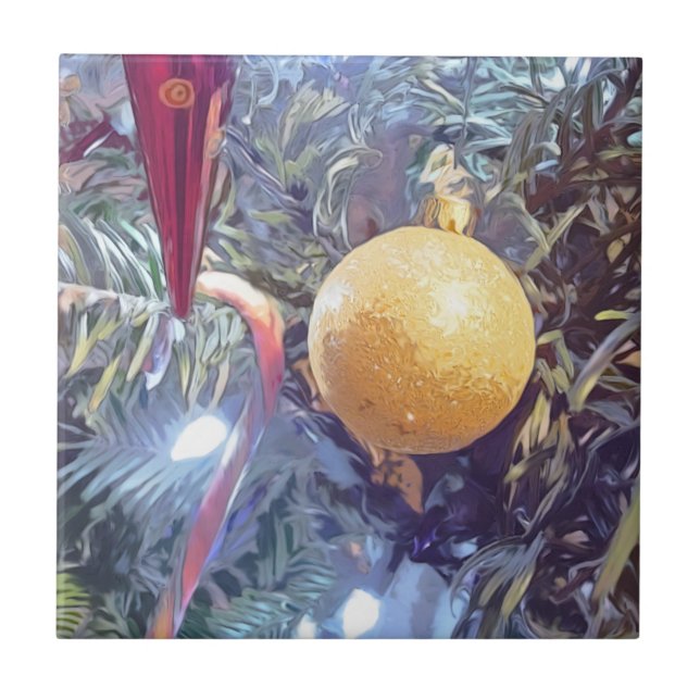 Carreau Ornements de vacances en hiver (Devant)