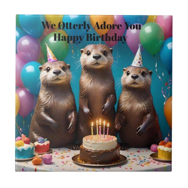 Carreau Otter Triplets Otterly Adorez Vous Anniversaire Fê (Devant)