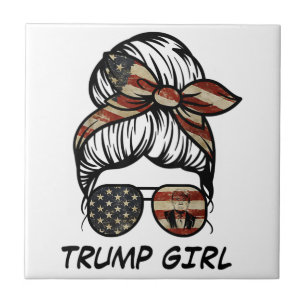 Carreau Oui, je suis une fille de Trump - Trump 2024 Elec