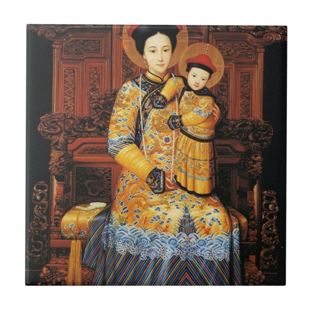 Carreau Our Lady of China (中华圣母, 中華聖母) Chinese Virgin Mary (Devant)