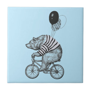 Carreau Ours de bicyclette de ballon