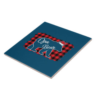 Carreau Ours de Noël Ours de Noël Rouge Plaid Buffalo Fam