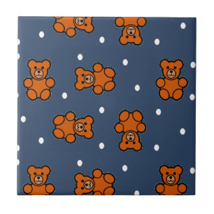 Carreau Ours en peluche mignon à pois
