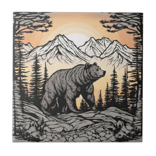 Carreau Ours et nature Paysage de montagne