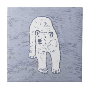 Carreau Ours polaire sur la peinture sur glace - Art origi