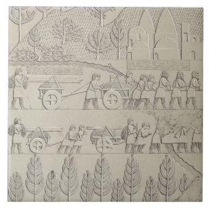 Carreau Ouvriers avec des instruments et cordes pour