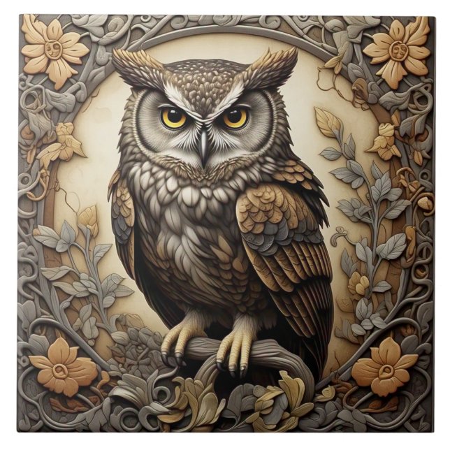 Carreau Owl - Arts Et Artisanat Carrelage Céramique (Devant)