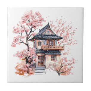 Carreau Pagode de chinoiserie Toile De Jouy