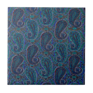 Carreau Paisley Blue Indian Boho Motif