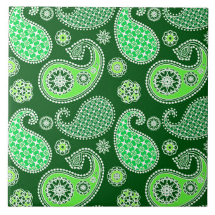 Carreau Paisley motif, Emerald et Jade Green