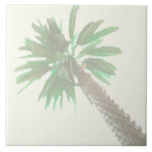 Carreau Palmier Stylisé Pastel Green Tropical