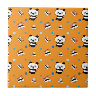 Carreau Panda et boules de riz motifs