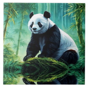 Carreau Panda géant dans la forêt de Bamboo
