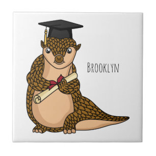Carreau Pangolin mignon diplômé dessin animé