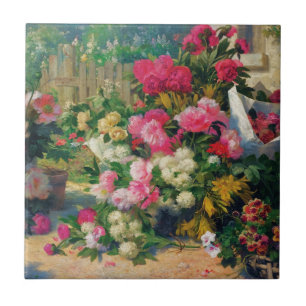 Carreau Paniers et pots de fleurs Alfred Petit Flower dans