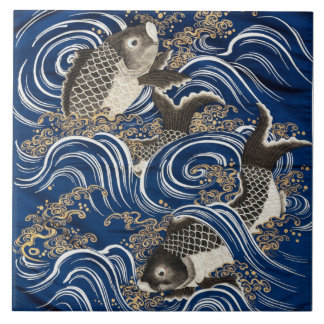 Carreau Panneau de céramique en ondes - Fukusa - Japonais