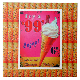 Carreau Panneau de céramique vintage glacier