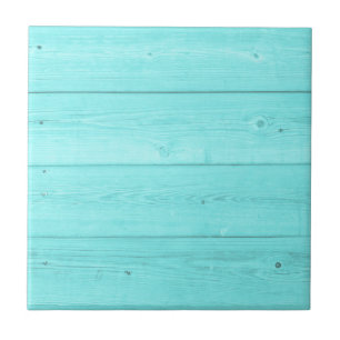 Carreau Panneau en bois bleu turquoise carré personnalisé