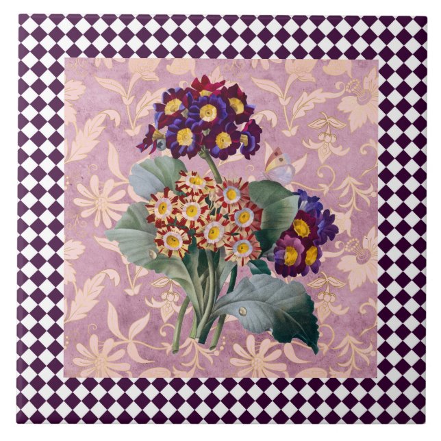 Carreau Panneau Fleur Jardin Arlequin vintage (Devant)