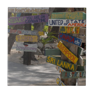 Carreau Panneau indicateur Rum Point Grand Cayman