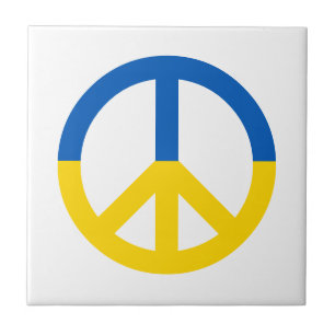 Carreau Panneau SYMBOLE DE LA PAIX Ukraine Bleu Jaune Drap