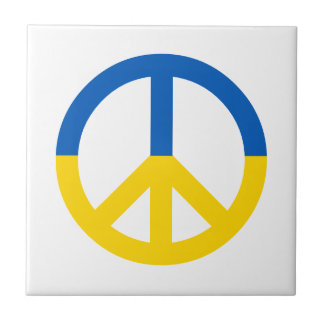 Carreau Panneau SYMBOLE DE LA PAIX Ukraine Bleu Jaune Drap