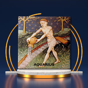 Carreau Panneau Zodiac du porteur d'eau Aquarius Fête d'an