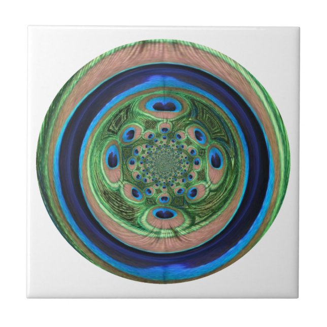 Carreau Paon abstrait (Devant)