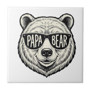 Carreau Papa ours Lunettes de soleil Ours Tête Vector Desi