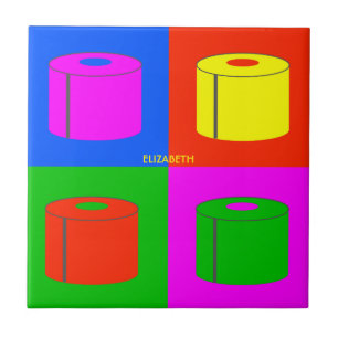 Carreau Papier de toilette psychédélique rétro Pop Art 
