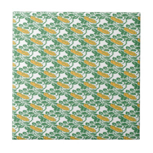 Carreau Papier peint floral Art Nouveau Green Buttcup