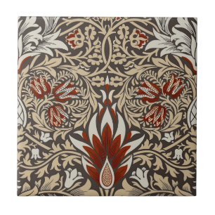 Carreau Papier peint floral Terreux Brun de William Morris