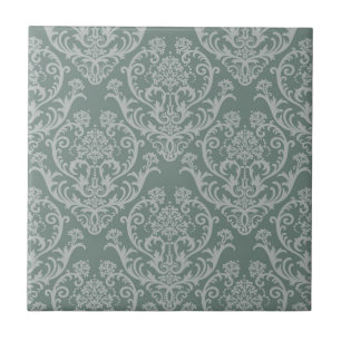 Carreau Papier peint floral vert