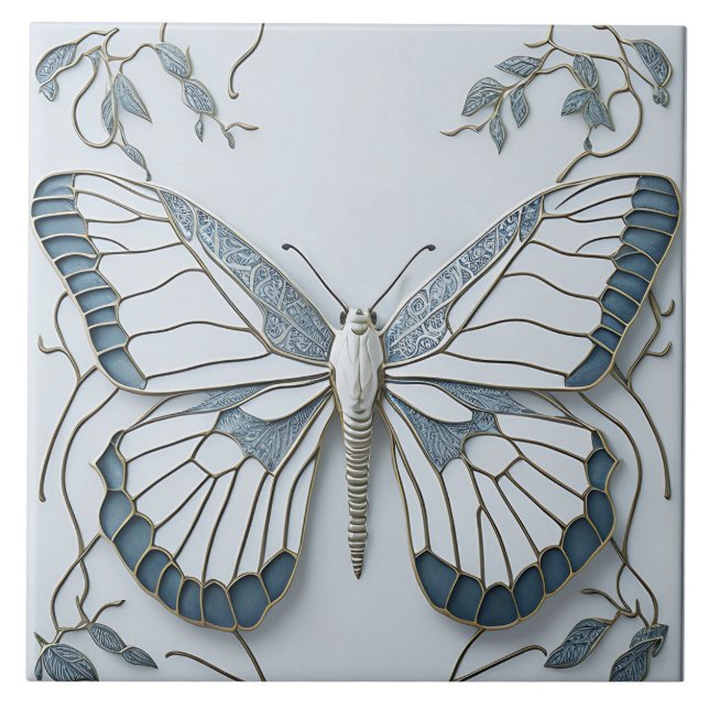 Carreau Papillon Art déco Nouveau Carrelage céramique en c (Devant)