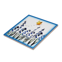 Carreau Papillon Bluebells Printemps Floral