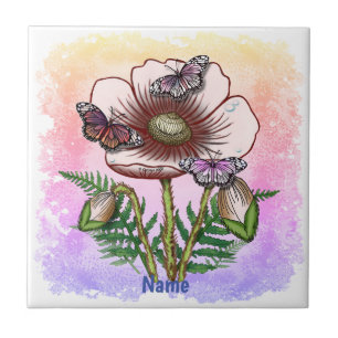 Carreau Papillon Coquelicot Pâle