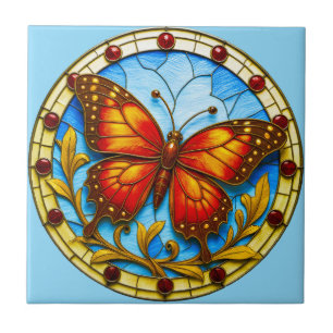 Carreau Papillon de vitrail