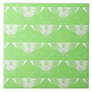 Carreau Papillon Deco stylisé - vert citron