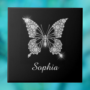 Carreau Papillon Diamant Blanc, Nom DO-IT-YOURSELF Script,