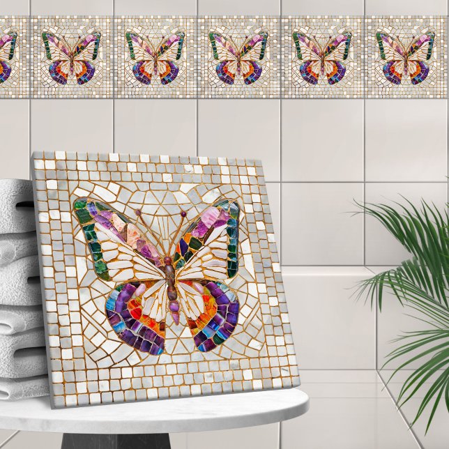 Carreau Papillon en mosaïque colorée (Créateur téléchargé)