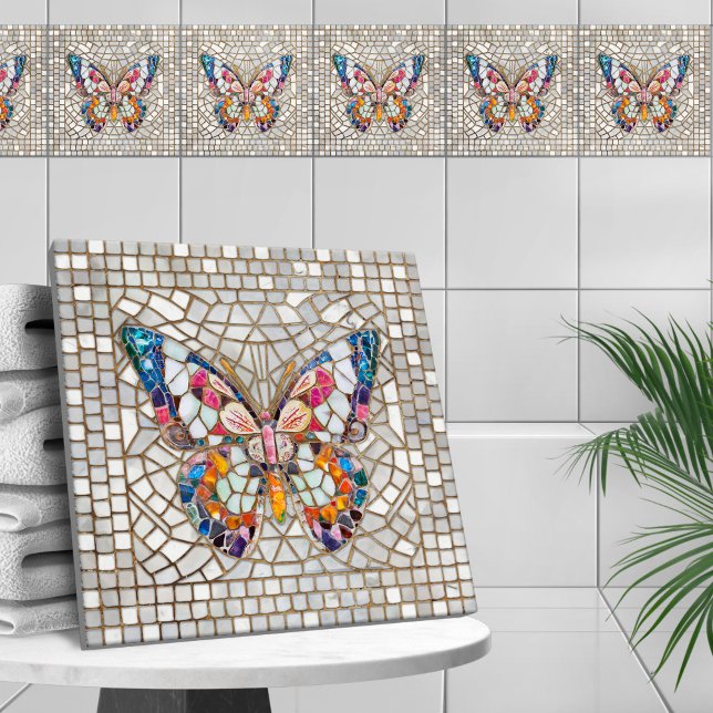 Carreau Papillon en mosaïque colorée (Créateur téléchargé)