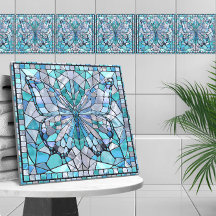 Papillon - mosaïque bleue