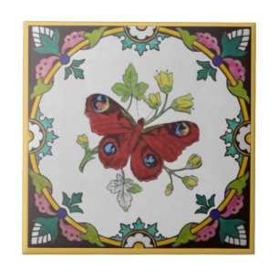 Carreau Papillon Peacock de Repro Colorful 1870