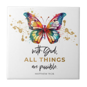Carreau Papillon Tout est Possible Matthieu 19:26