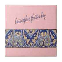 Papillons et panneaux Art Nouveau vintages