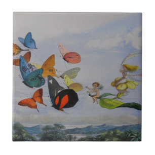 Carreau Papillons et Reine Fée Papillons Fées