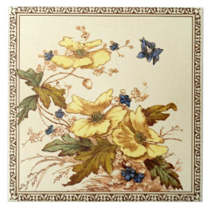 Carreau Papillons Malkin victorien Repro